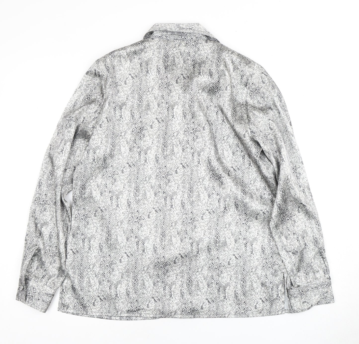Viyella Women's Grey Animal Print Button-Up Shirt