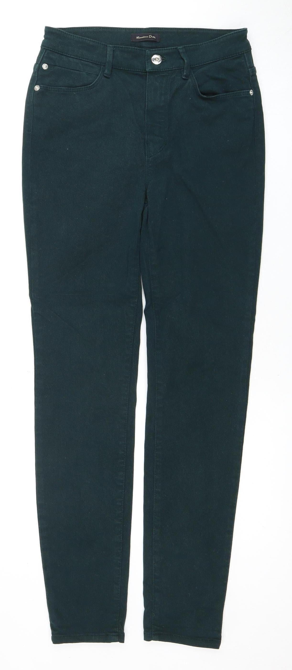 Massimo Dutti Women's Green Skinny Jeans Size 8