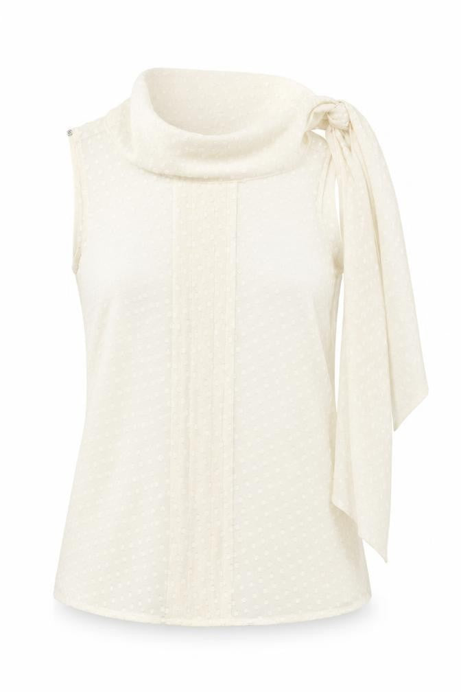Banana Republic Ivory Polka Dot Sleeveless Blouse Women