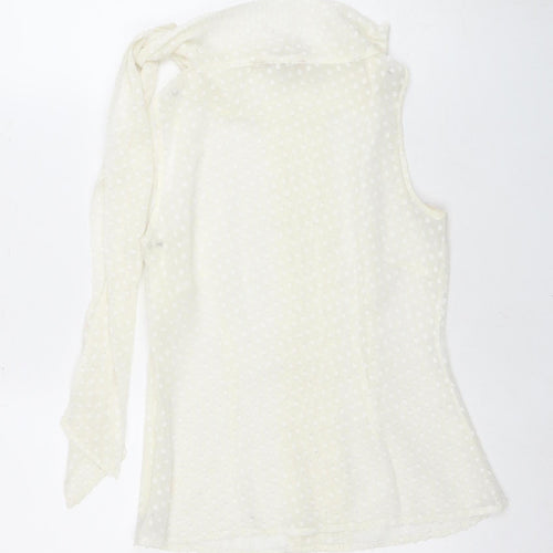 Banana Republic Ivory Polka Dot Sleeveless Blouse Women