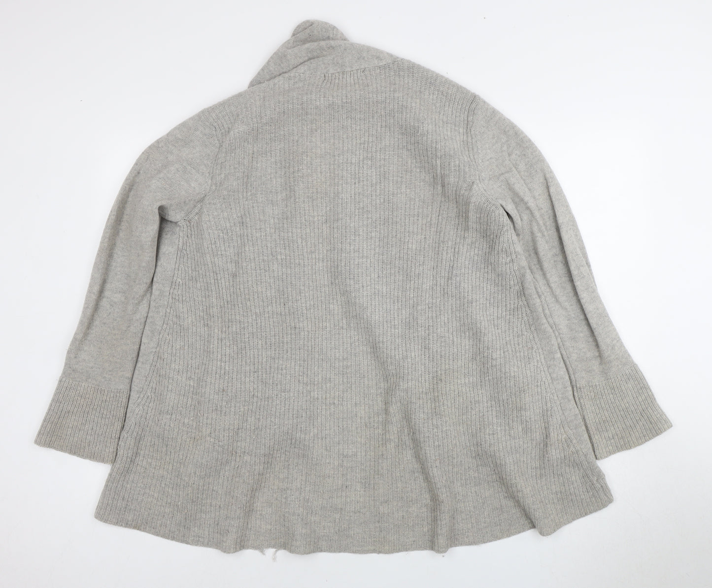 Laura Ashley Women's Grey Open Front Cardigan Wool Knit Size 12