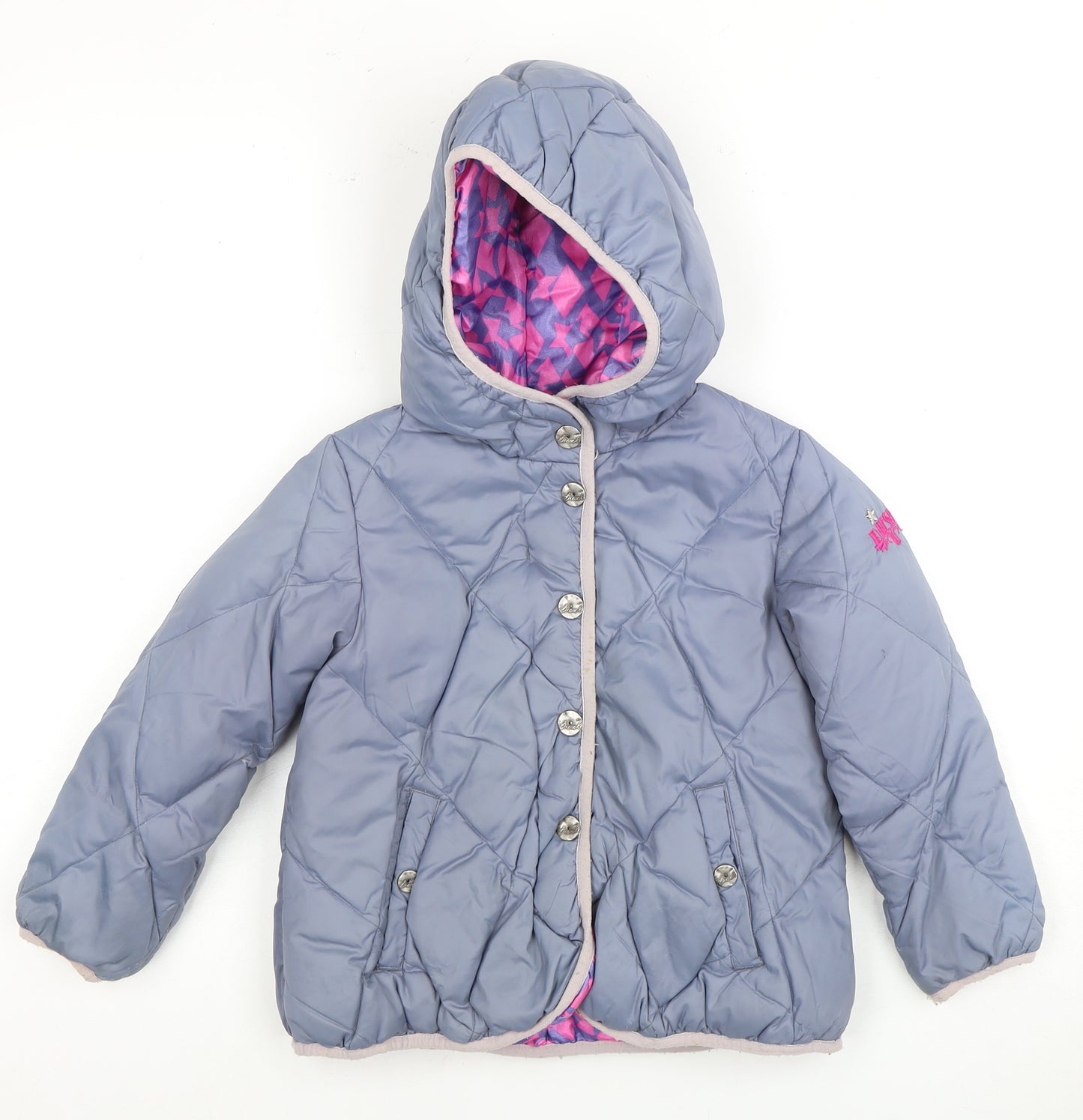 Diesel Girls Blue Puffer Jacket, Hooded, Size 10 Years