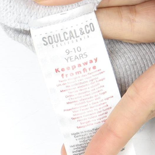 SoulCal&Co Boys Grey Pullover Hoodie, Logo, 9-10 Years