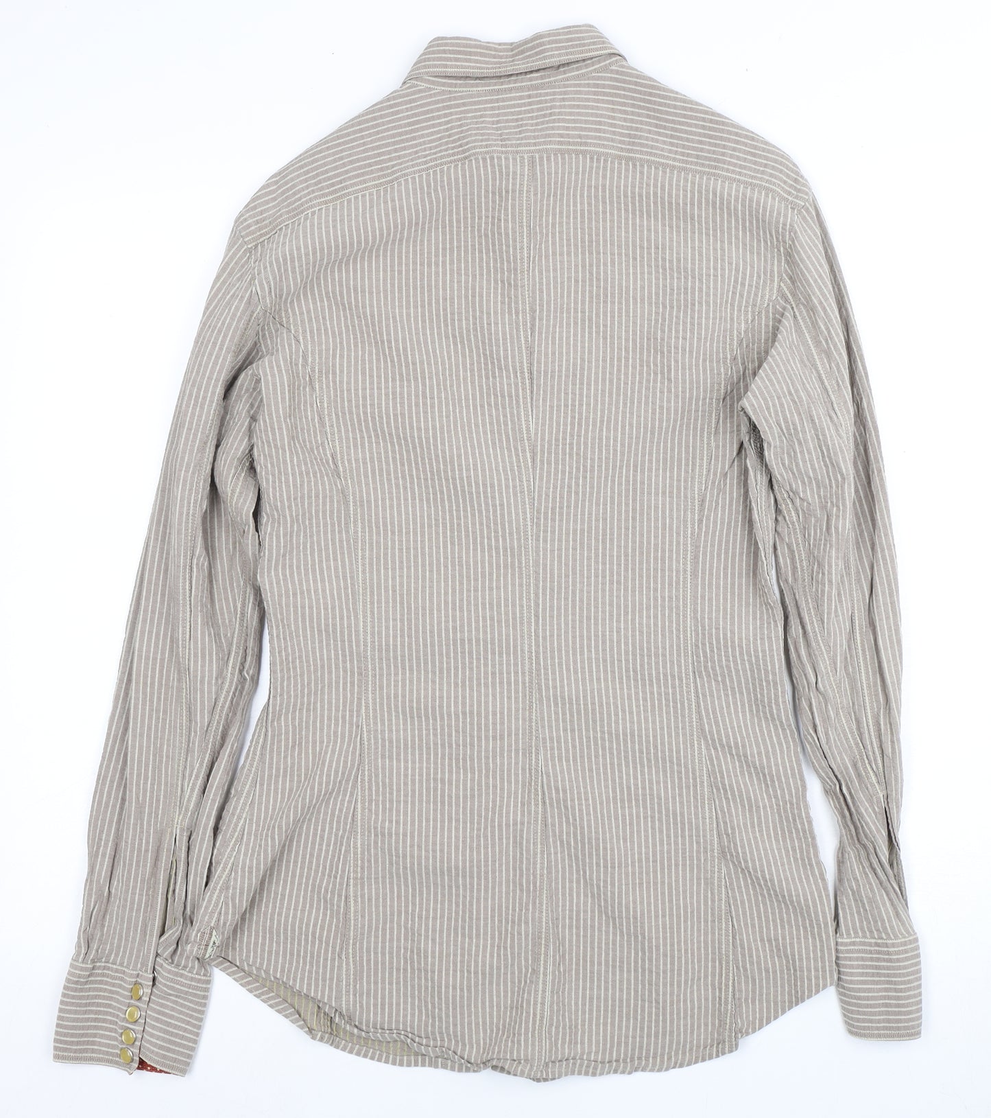 Paul Smith Unisex Beige Striped Linen Button-Up Shirt