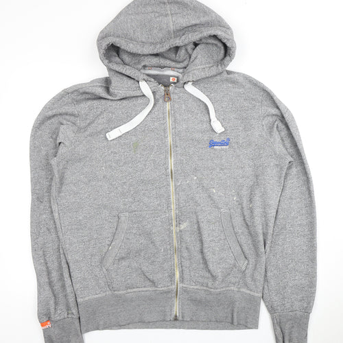Superdry Men's Grey XL Fleece Full Zip Hoodie