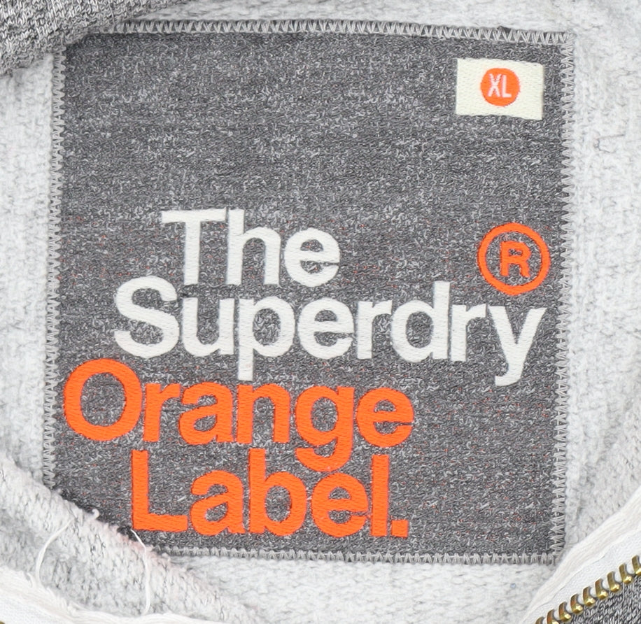 Superdry Men's Grey XL Fleece Full Zip Hoodie