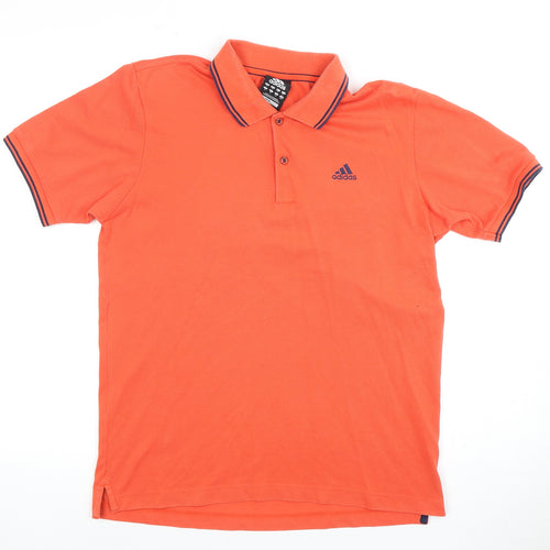 Adidas Men’s Orange Polo Shirt, Size S, Short Sleeve