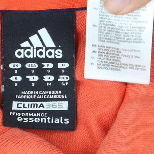 Adidas Men’s Orange Polo Shirt, Size S, Short Sleeve