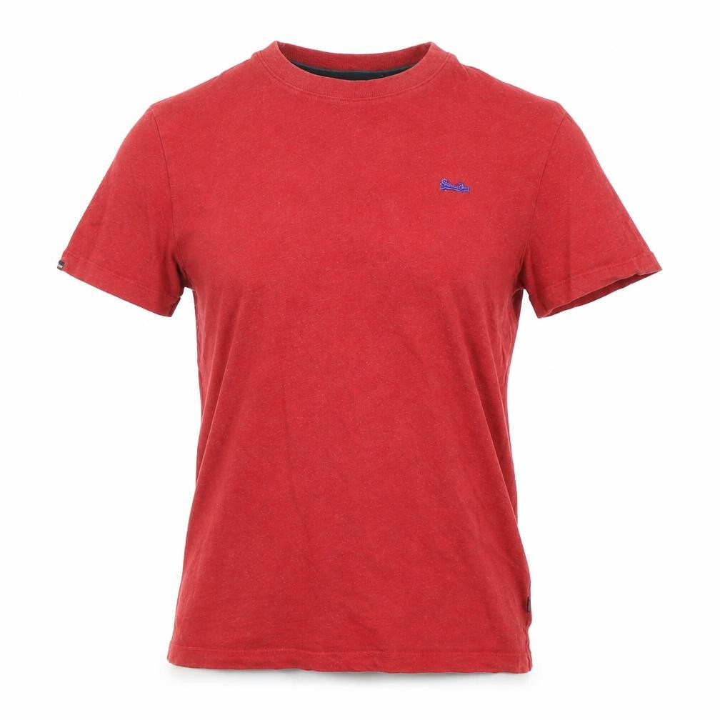 Front view of Superdry Red Men's S Solid Short Sleeve T-Shirt