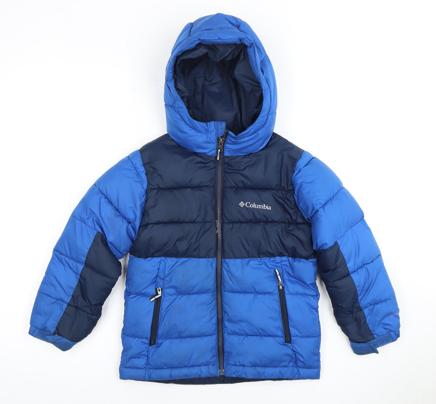 Columbia Boys Blue Puffer Jacket 7-8 Years Hooded Winter Coat