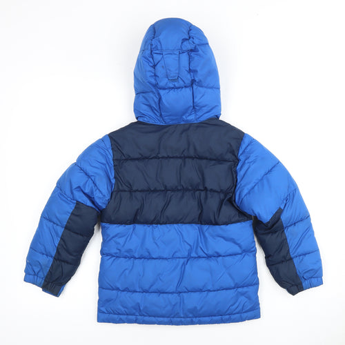Columbia Boys Blue Puffer Jacket 7-8 Years Hooded Winter Coat