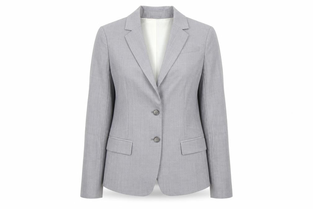 Front view of Banana Republic Women's Grey Wool Suit Jacket M