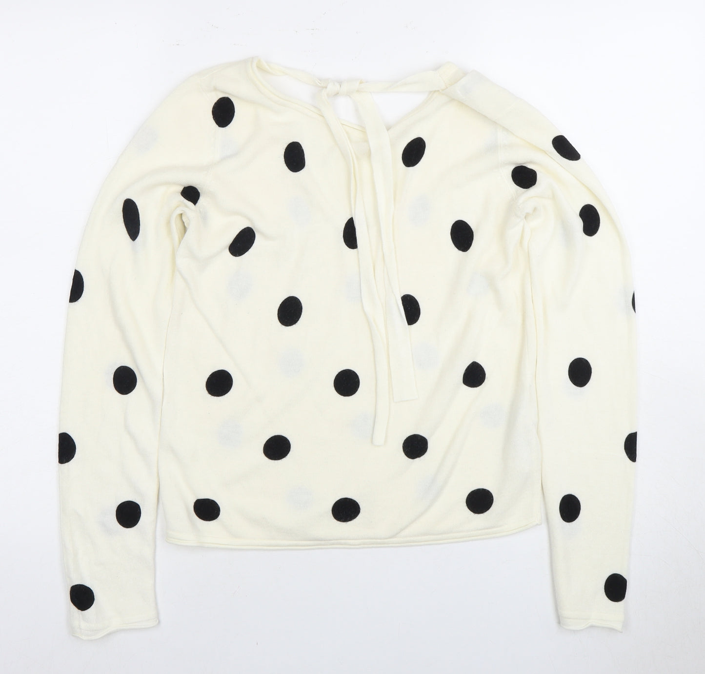 JACQUELINE de YONG Women's Ivory V-Neck Jumper M
