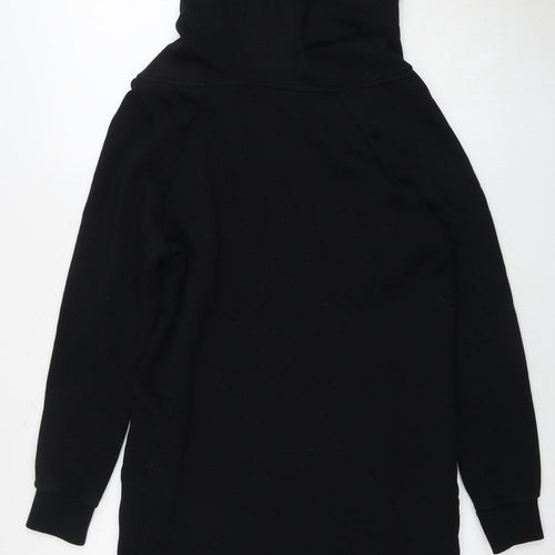 Billabong Black Hooded Dress M - Geometric Embroidery