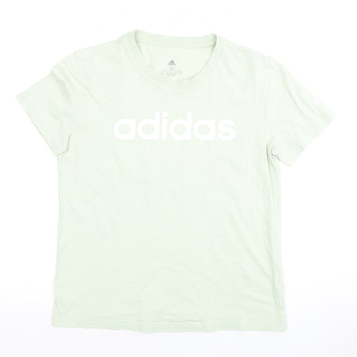 Adidas Women's Green Medium Cotton T-Shirt