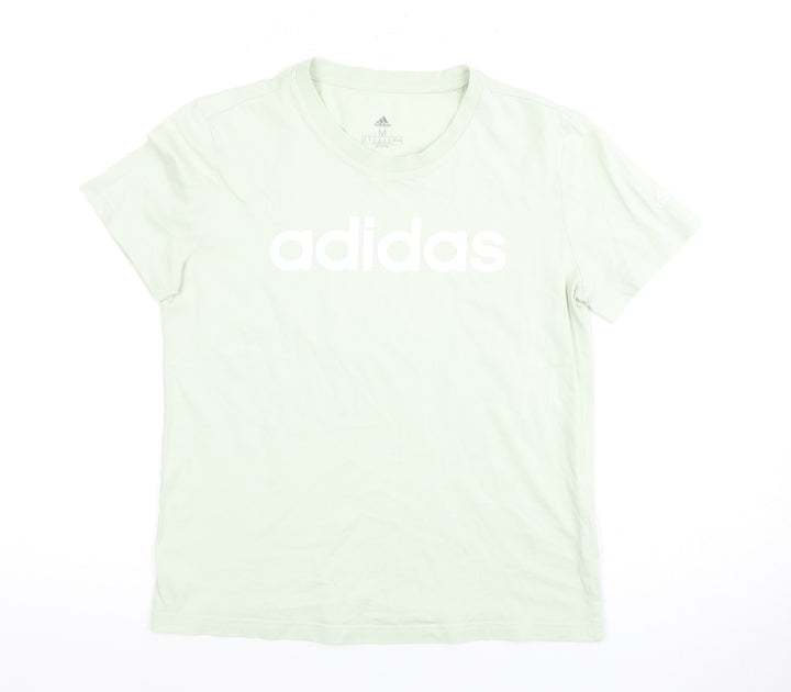 Adidas Women's Green Medium Cotton T-Shirt