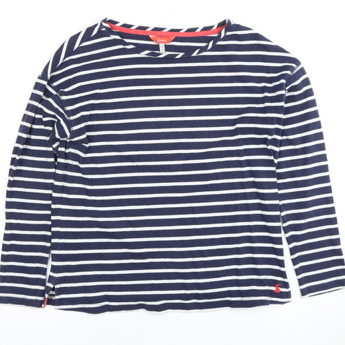 Joules Women's Blue Striped Long Sleeve T-Shirt, Size 6