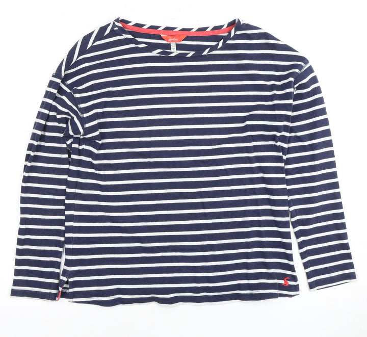 Joules Women's Blue Striped Long Sleeve T-Shirt, Size 6