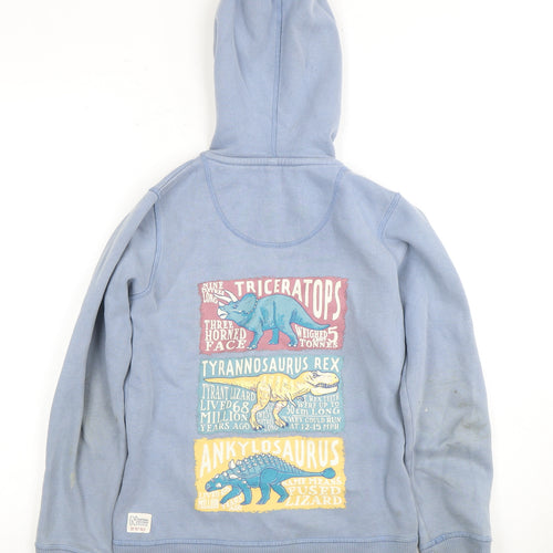 FatFace Boys Blue Dinosaur Hoodie - 10-11Y Full Zip