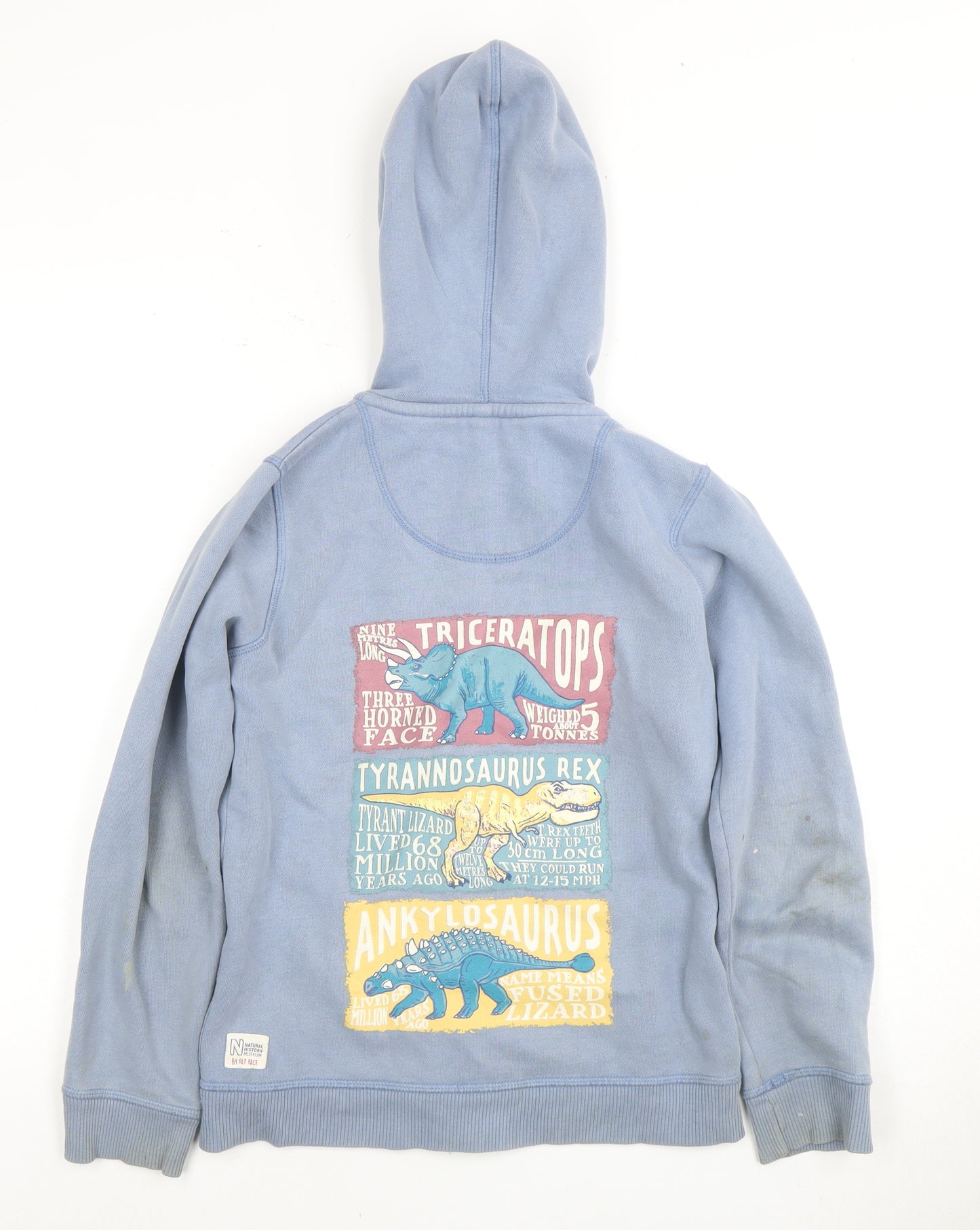 FatFace Boys Blue Dinosaur Hoodie - 10-11Y Full Zip