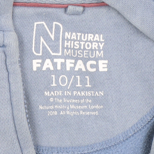 FatFace Boys Blue Dinosaur Hoodie - 10-11Y Full Zip