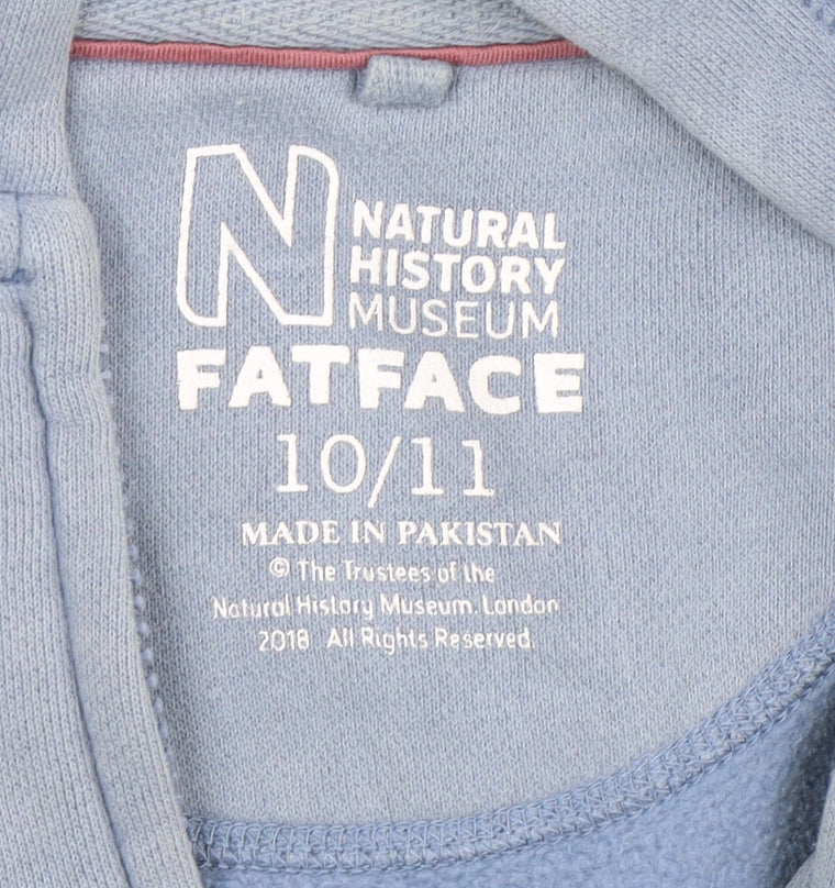 FatFace Boys Blue Dinosaur Hoodie - 10-11Y Full Zip