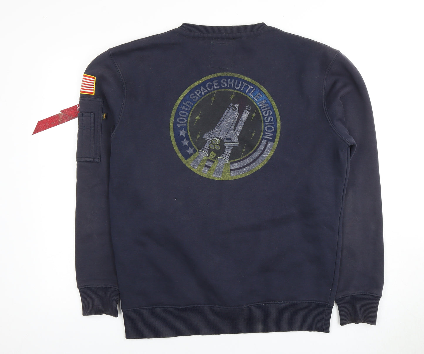 Alpha Industries Men's Blue NASA Pullover Sweatshirt, L