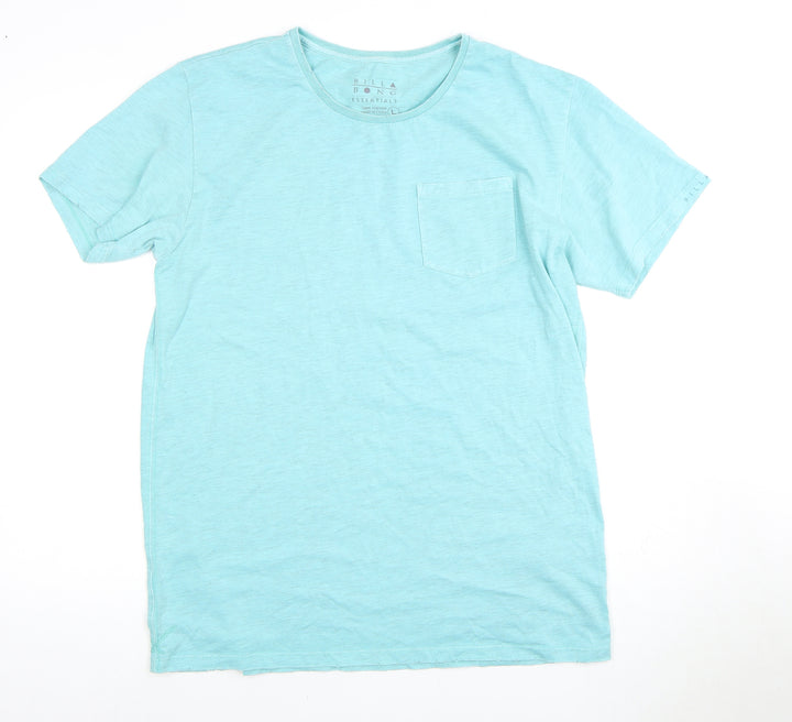 Billabong Men's Blue Cotton Crew Neck T-Shirt L