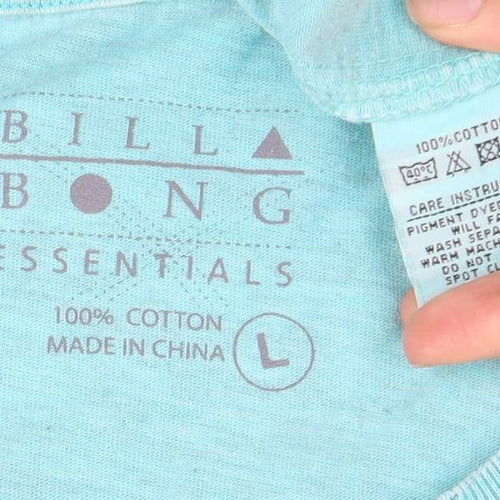 Billabong Men's Blue Cotton Crew Neck T-Shirt L