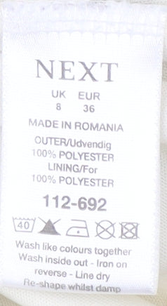 Next Women's Beige Embroidered Blouse Size 8