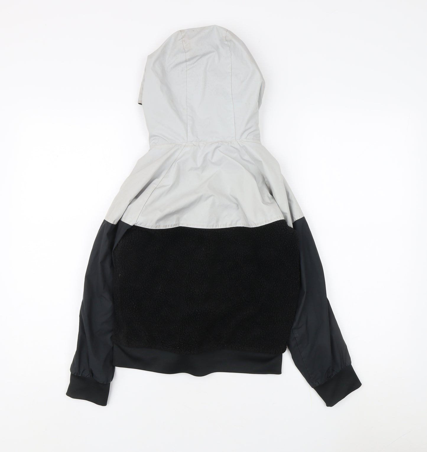 Nike Unisex Kids Black Grey Hooded Jacket, 8-9 Years, Colourblock