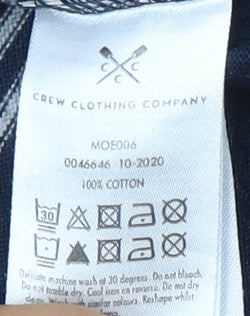 Crew Clothing Men’s Blue Striped Collared Sweatshirt L