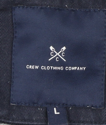 Crew Clothing Men’s Blue Striped Collared Sweatshirt L