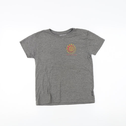 Billabong Girls Grey Graphic T-Shirt Size 7-8 Years