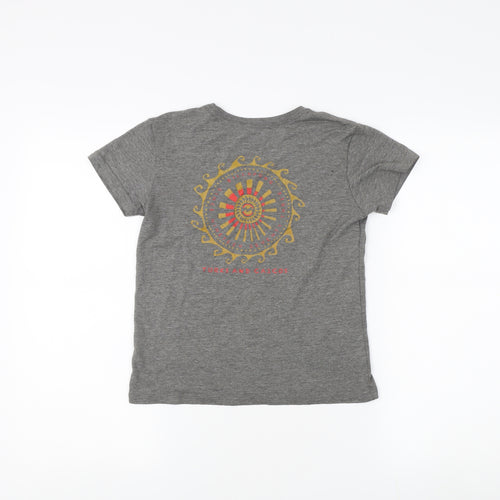 Billabong Girls Grey Graphic T-Shirt Size 7-8 Years