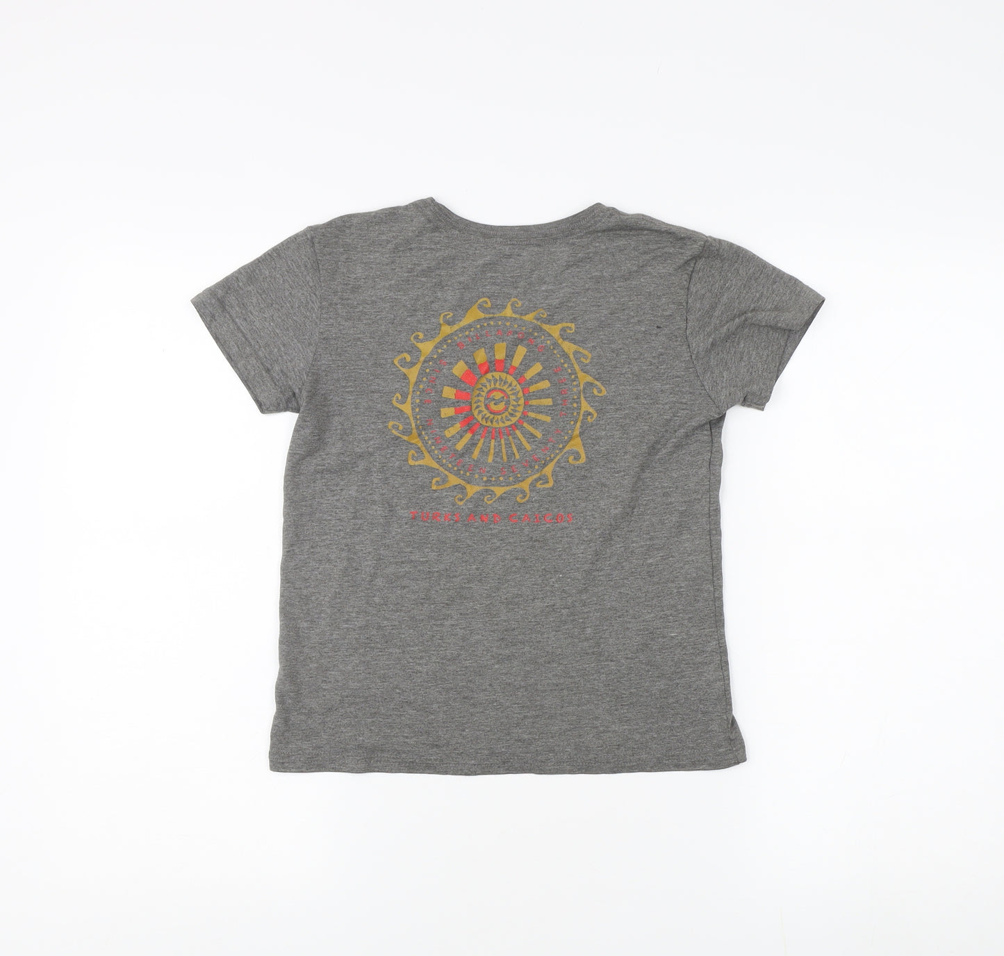 Billabong Girls Grey Graphic T-Shirt Size 7-8 Years