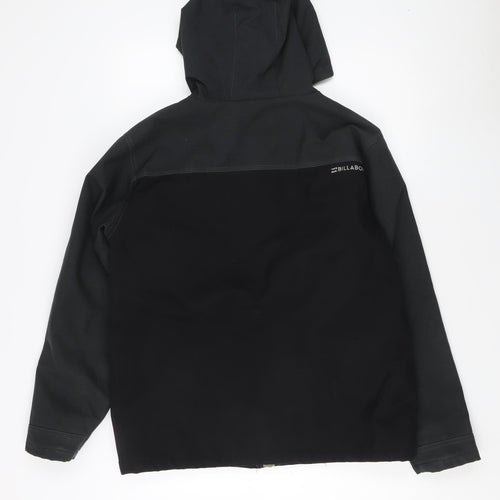 Billabong Men's Black Hooded Jacket Size 16