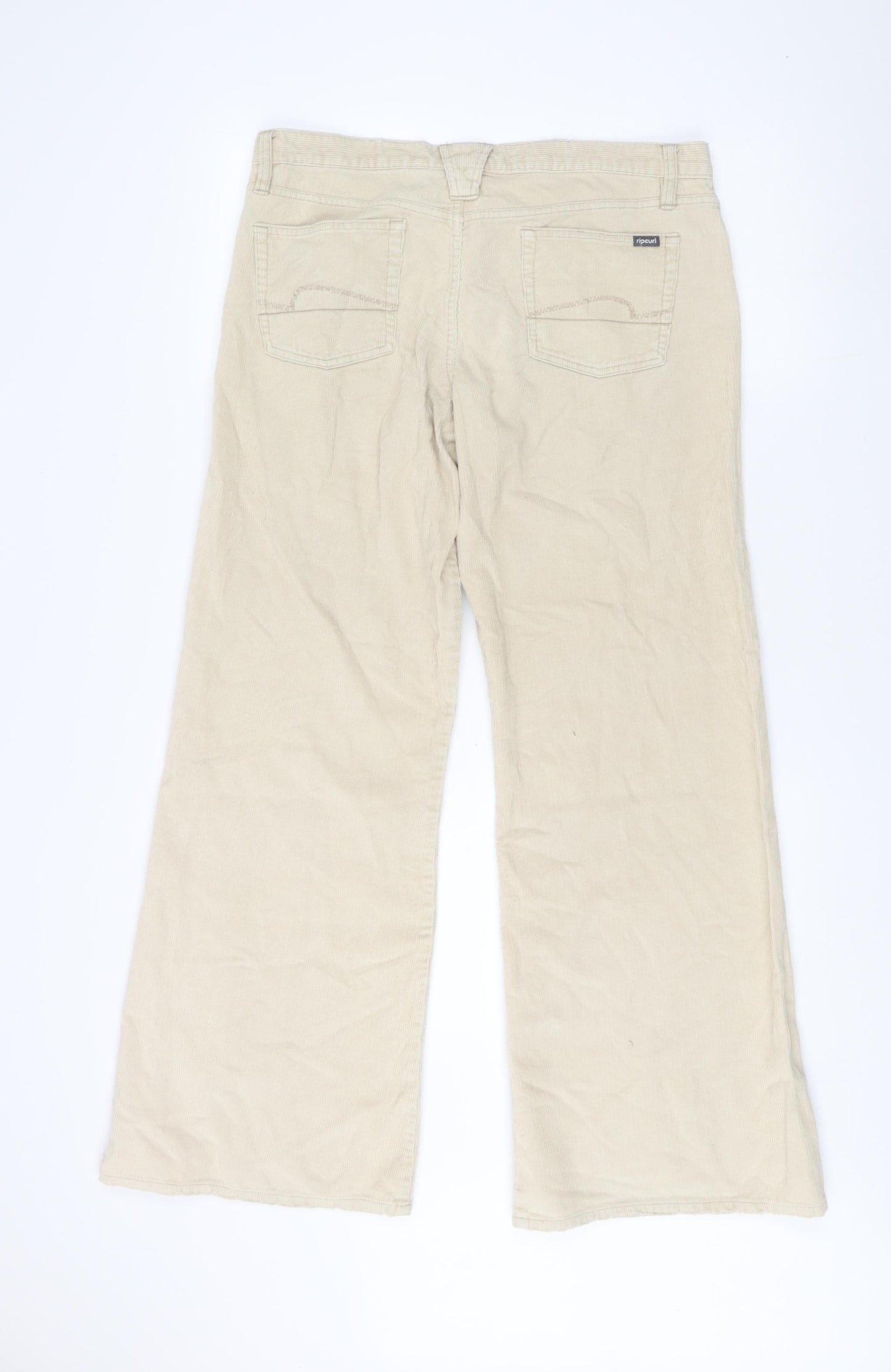 Rip Curl Women's Beige Trousers, Size 14, Regular Fit