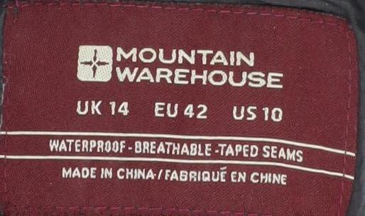 Mountain Warehouse Women's Black Waterproof Jacket Size 14