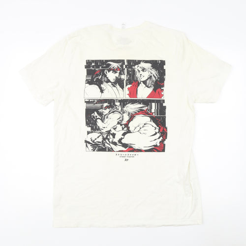 Street Fighter Men's L Ivory Graphic T-Shirt