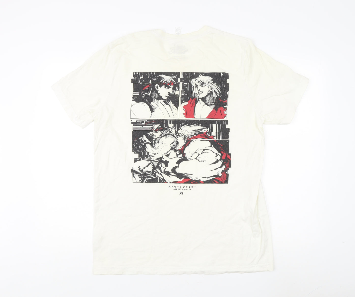 Street Fighter Men's L Ivory Graphic T-Shirt