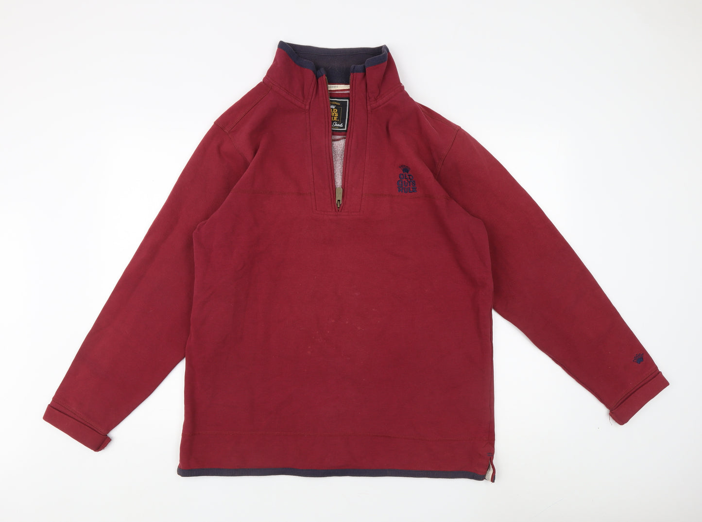 Old Guys Rule Men's Red Pullover 1/4 Zip Sweatshirt M