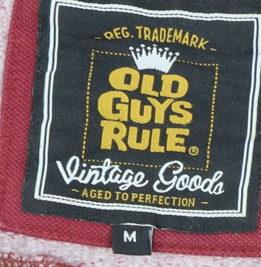 Old Guys Rule Men's Red Pullover 1/4 Zip Sweatshirt M