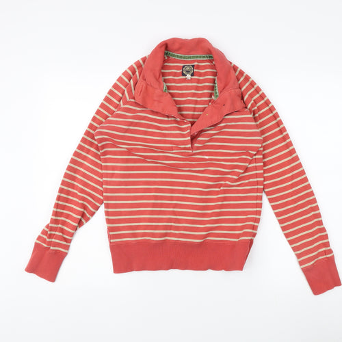 Joule Women's Red Striped Sweatshirt, Size 8