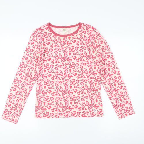Gap Women's Pink Animal Print Long Sleeve T-Shirt