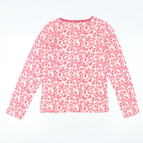 Gap Women's Pink Animal Print Long Sleeve T-Shirt