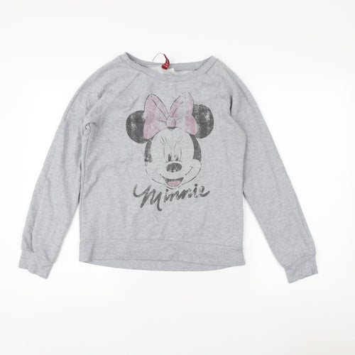 H&M Women’s Grey Minnie Mouse Sweatshirt, Size 10