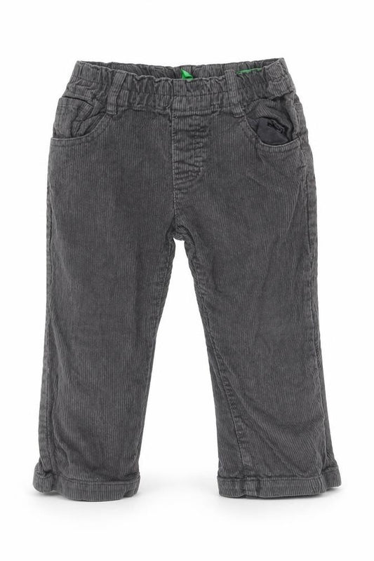 Front view of United Colors of Benetton Grey Corduroy Trousers 18-24 M
