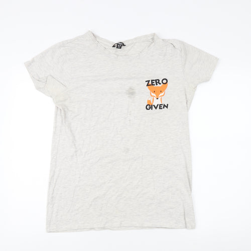 Golddigga Women's Grey Graphic T-Shirt Size 16