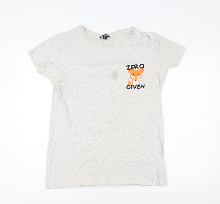 Golddigga Women's Grey Graphic T-Shirt Size 16